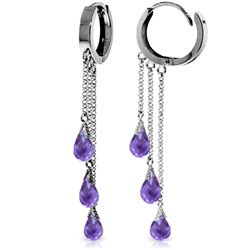 14k White Gold 4.80ct Amethyst Earrings