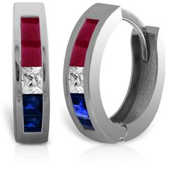 14k Solid Gold Multi Gemstone Earrings