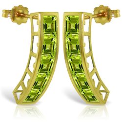 14k Yellow Gold 4.50ct Peridot Earrings