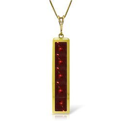14k Solid Gold 2.25ct Garnet Necklace