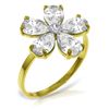 Image 1 : 14k Solid Gold White Topaz & Diamond Ring