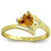 Image 1 : 14K YELLOW GOLD 0.95ct HEART SHAPE CITRINE RING