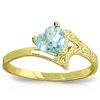 Image 1 : 14K Y. GOLD .95ct HEART SHAPE AQUAMARINE RING