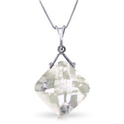 14k WG 8.75ct Cushion White Topaz Necklace