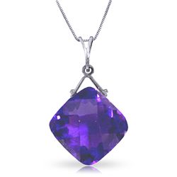 14k WG 8.75ct Cushion Amethyst Necklace