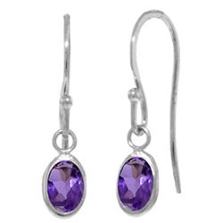 14k Gold 1.0ct Amethyst Fish Hook Earrings