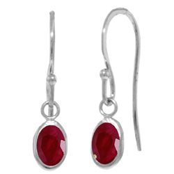 14k Gold 1.0ct Ruby Fish Hook Earrings