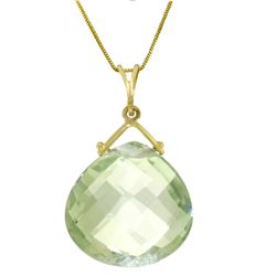 8.50ct Green Amethyst Necklace in 14k Yellow Gold