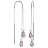 Image 1 : Amethyst Delicate Threader Earrings in 14k White Gold