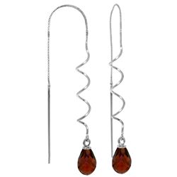 14k 3.30ct Garnet Twist Threaded Earrings