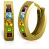 Image 1 : 14k Solid Gold Multi Gemstone Earrings