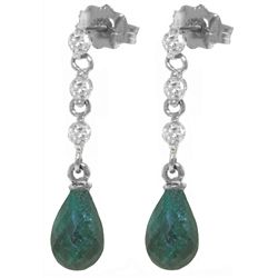 14k 6.60ct Emerald with Diamond Chandelier Earrings