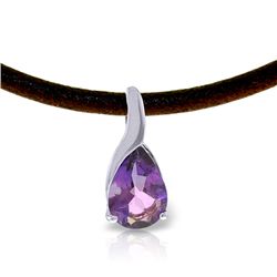 14K White Gold 4.7ct Amethyst & Diamond Necklace