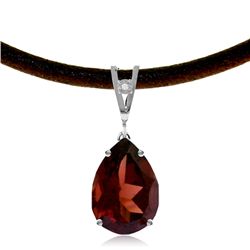 14K White Gold 6.0ct Garnet & Diamond Necklace