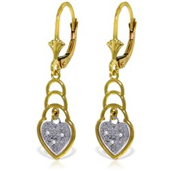 14k YG 0.03ct Diamond Stacked Heart Earrings
