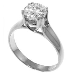 0.75CT J-K SI2 Diamond Solitaire Ring in 14k White Gold