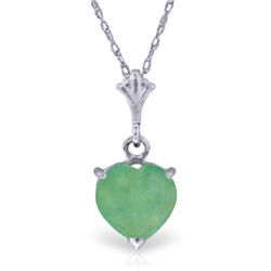 14k WG 1.20ct Emerald Heart Necklace
