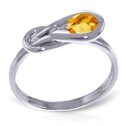 14K White Gold .65ct Round Citrine Infinity Ring
