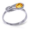 Image 1 : 14K White Gold .65ct Round Citrine Infinity Ring