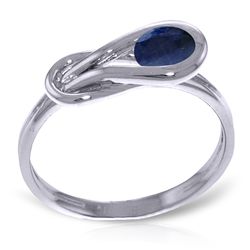 14K White Gold .65ct Round Sapphire Infinity Ring