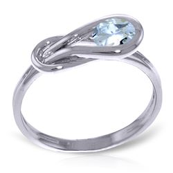 14K WHITE GOLD 0.65ct NATURAL AQUAMARINE RING
