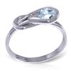 Image 1 : 14K WHITE GOLD 0.65ct NATURAL AQUAMARINE RING