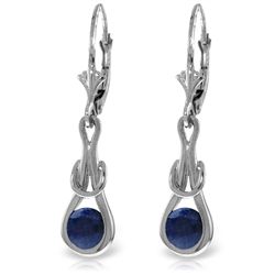 14k White Gold 1.30ct Sapphire Eternity Earrings