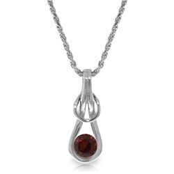 14K White Gold .65ct Round Garnet Infinity Necklace