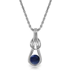 14K White Gold .65ct Round Sapphire Infinity Necklace