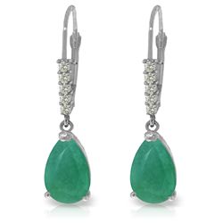 14k WG Diamond & 2.0ct Emerald Earrings