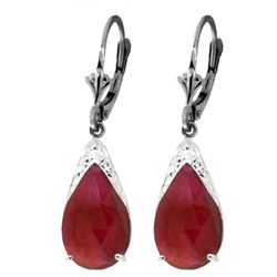 14k Gold 10.0ct Ruby Teardrop Earrings