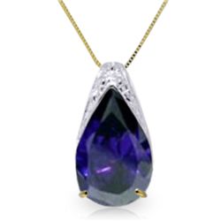 14k Yellow Gold 4.65ct Sapphire Drop Necklace