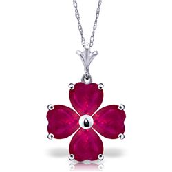 14k White Gold 3.60ct Ruby Heart Necklace