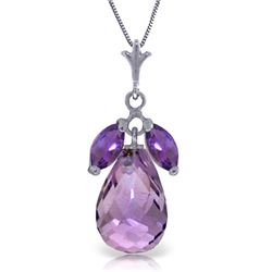 14k White Gold Amethyst Necklace