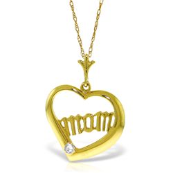 14k Yellow Gold 0.01ct Diamond 'Mom' Necklace