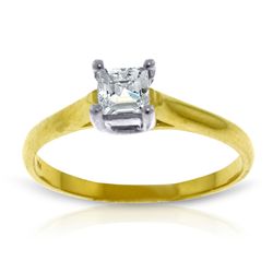 14k YG 0.50ct, K-M, I3 Princess cut Diamond Ring