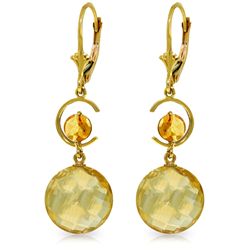 14k Yellow Gold Citrine Duo Earrings