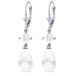 14k White Gold Earrings with White Topaz