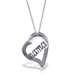 14K White Gold HEART PENDANT NECKLACE