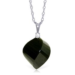 14K WG 0.05ct DIAM. & 15.50ct BLACK SPINEL NECKLACE