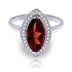 2.15ct 14k White Gold Ring Diamond Marquis Garnet