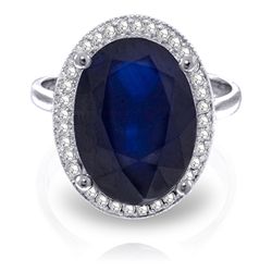 6.58ct 14k White Gold Sapphire Diamond Ring
