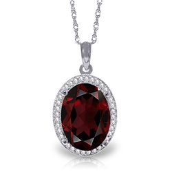 14k Solid Gold 6.05ct Garnet & Diamond Necklace