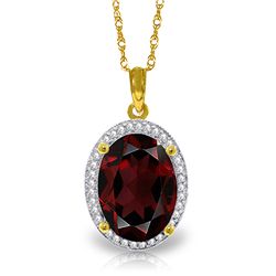 14k Solid Gold 6.05ct Garnet & Diamond Necklace