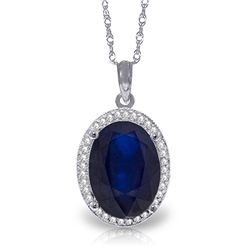 6.58ct 14k White Gold Loren Sapphire Diamond Necklace