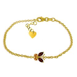 14k Yellow Gold Garnet & Citrine Butterfly Bracelet