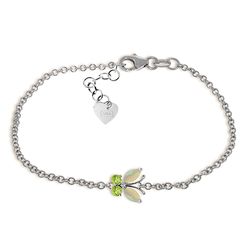 0.6ct 14k White Gold Flutter Opal Peridot Bracelet