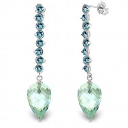 14k White Gold 25.60ct Blue Topaz Earrings