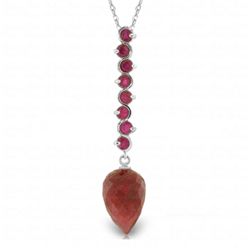 14k White Gold 14.55ct Ruby Necklace
