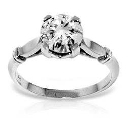1.0 CT F-G SI3 Genuine Diamond Ring in 14k White Gold